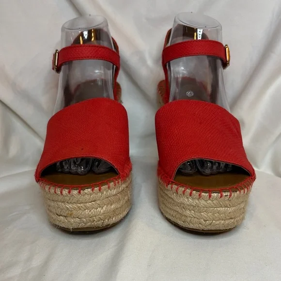 Franco Sarto Tamara Red Wedge Espadrille Sandals Size 8 - Picture 6 of 10